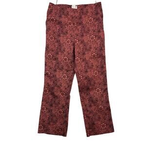 Morris & Co. H&M Pink & Red Floral Cropped Trousers Botanical Print Pants Size 6